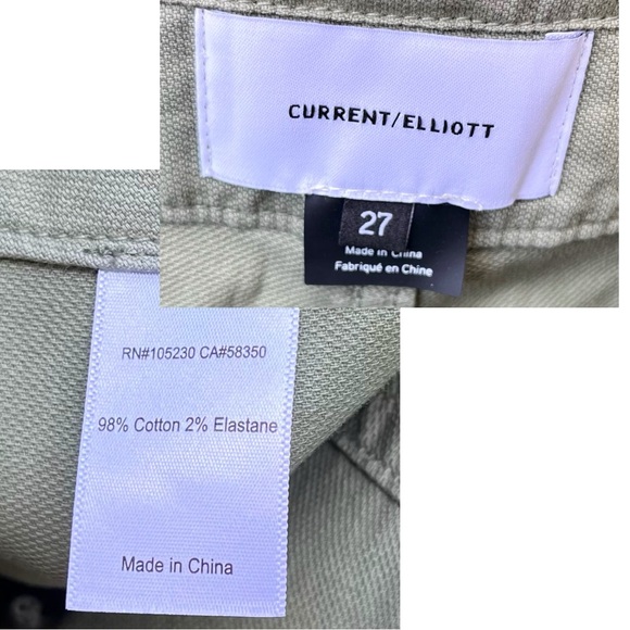 Current/Elliot High Rise Buttonfly Crop Light Green Pant NWOT Sz 27 - Picture 2 of 13
